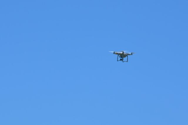 Drone over the flowers