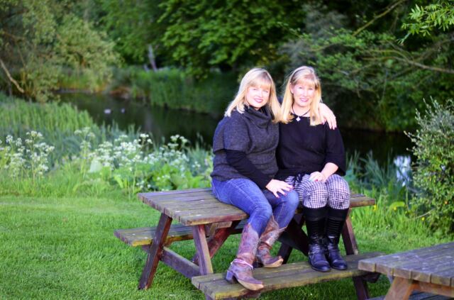 Kathy and LeAnn - Charingworth pond 2