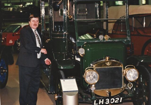 John's father's car, donated to the British Motor Heritage Museum