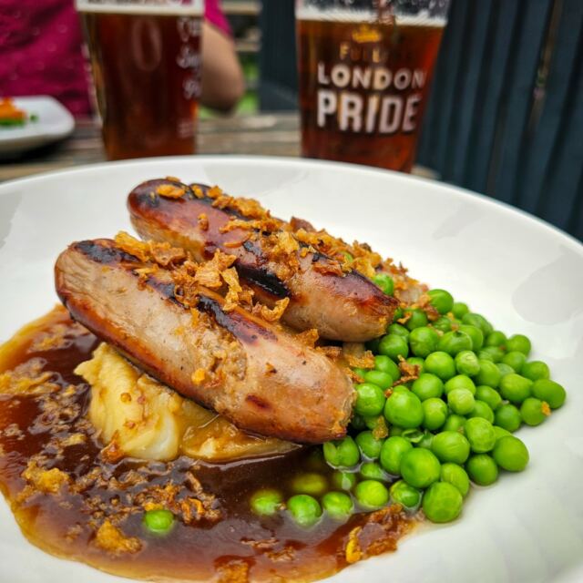 Bangers and Mash to start the vacation correctly