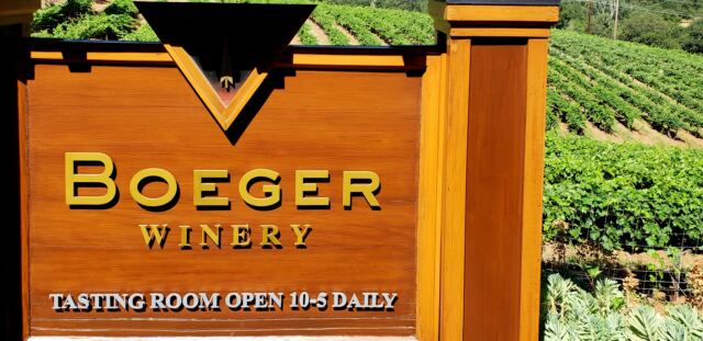 Boeger Winery sign