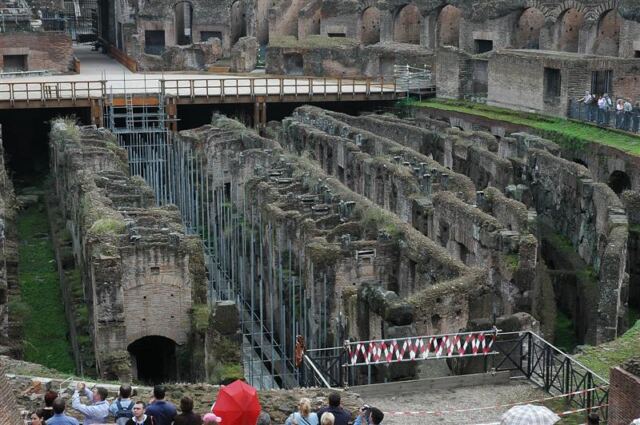 Beneath the Colosseum floor