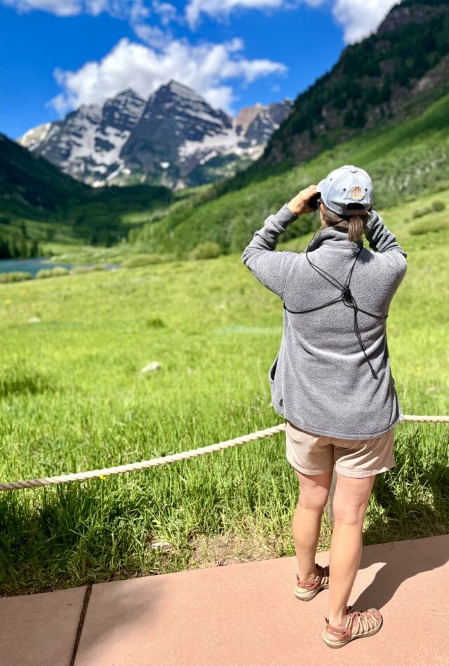Patti scoping out the Maroon Bell peaks