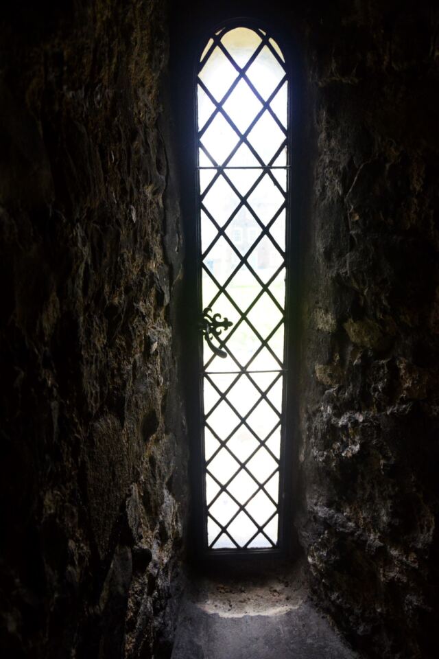 Narrow White Tower window