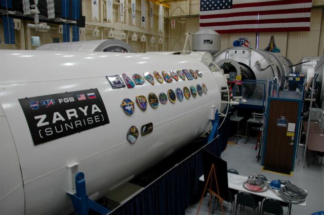 Zarya and ISS mockups