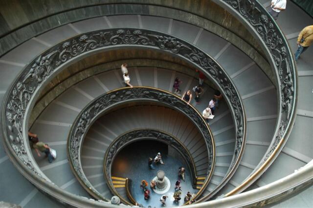 Circular staircase at Vatican Museum