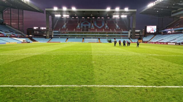 On the Villa pitch, post-match (6)