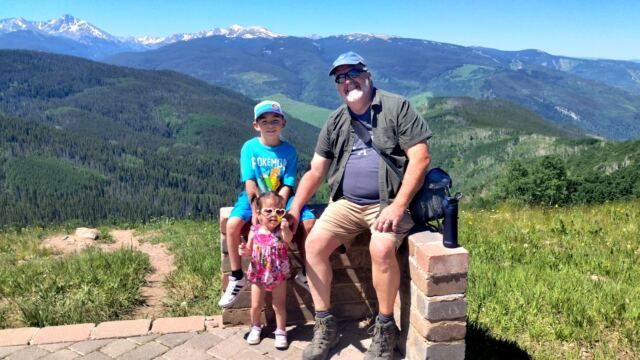 Cole, Madi, and Grandpa Mt of the Holy Cross