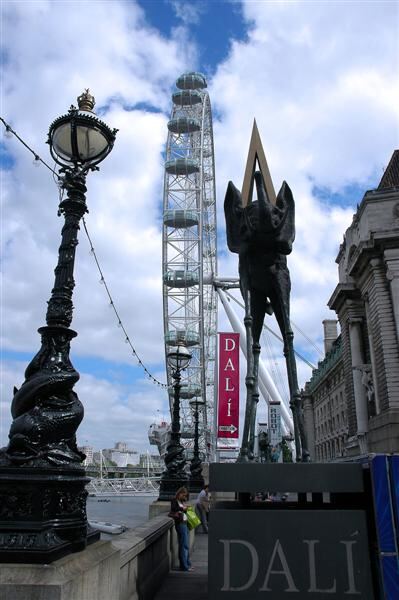 London Eye - with funky Dali sculpture