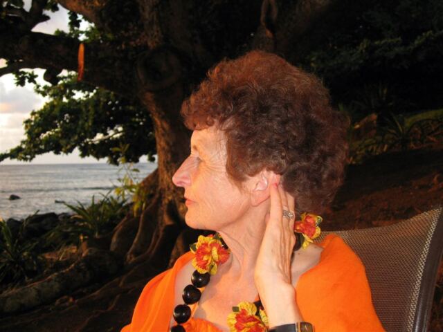 Geri looks out at Hanalei Bay