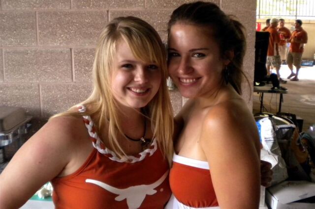 Melanie and Sarah at tailgate