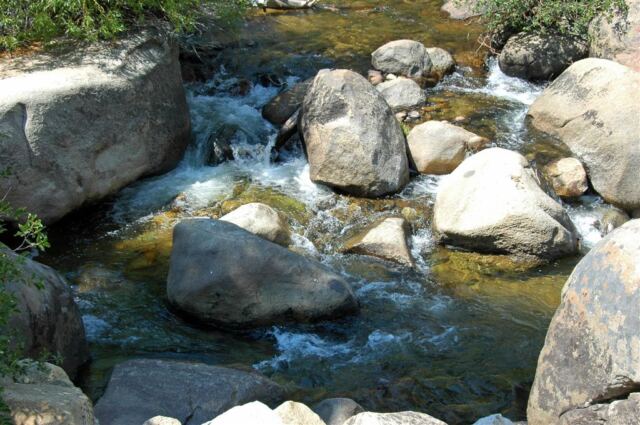 Water over rocks