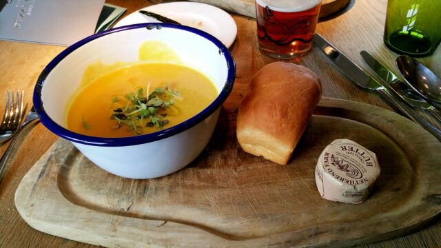 Asparagus soup at The Fuzzy Duck