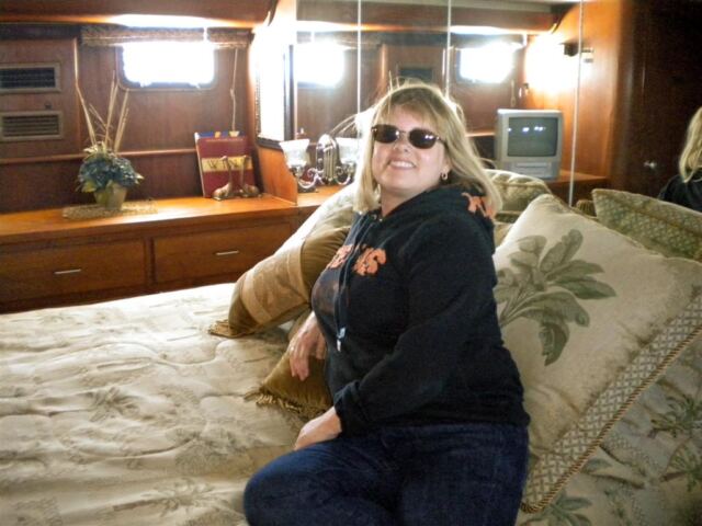 Kathy tries out the master bedroom