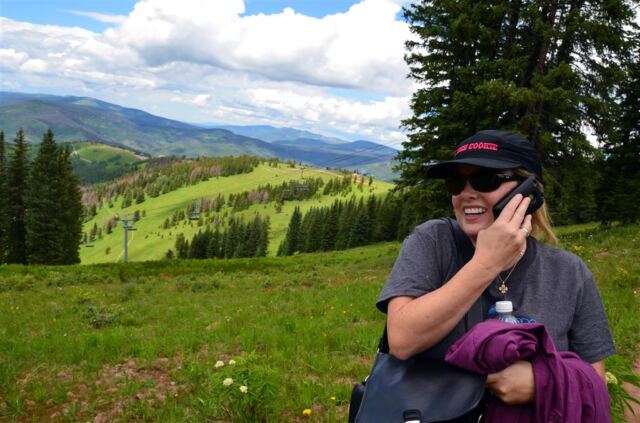 Melanie calls Kathy even when we're at 11,000+ feet!