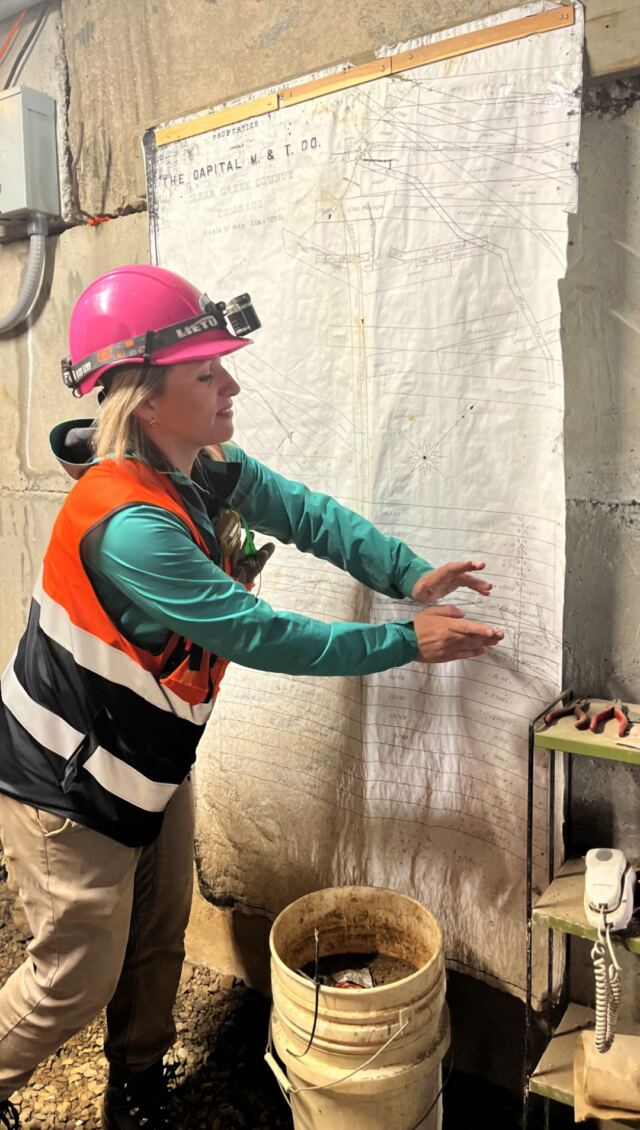Daniela shows the mine map