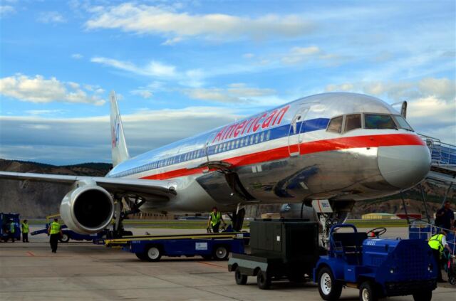 Our 757 on arrival at EGE