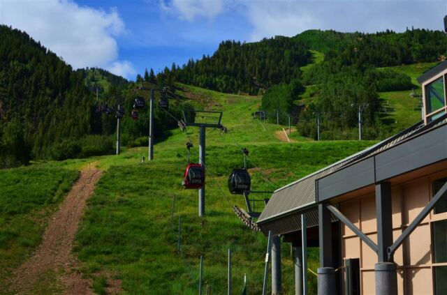 First gondola run of the morning in Aspen, CO
