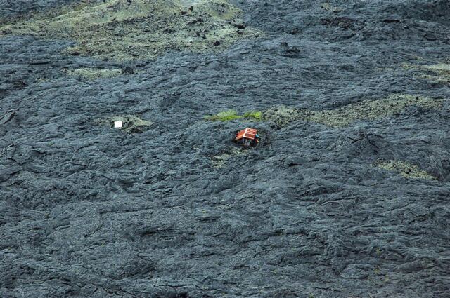 An oddly spared house from the lava