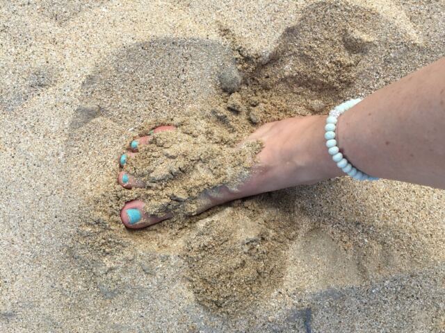 Kathy - toes in the sand