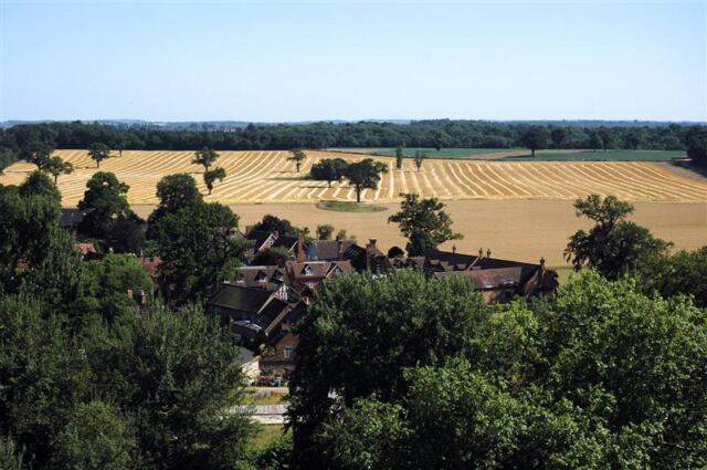 English countryside from Warwick Castle view