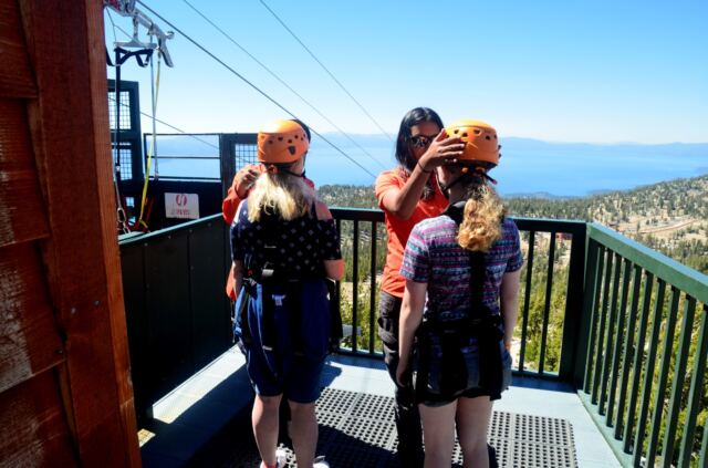 LeAnn and Kiersten - ziplining 01