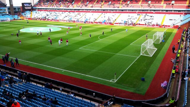 Villa keepers warm up pre-match (3)