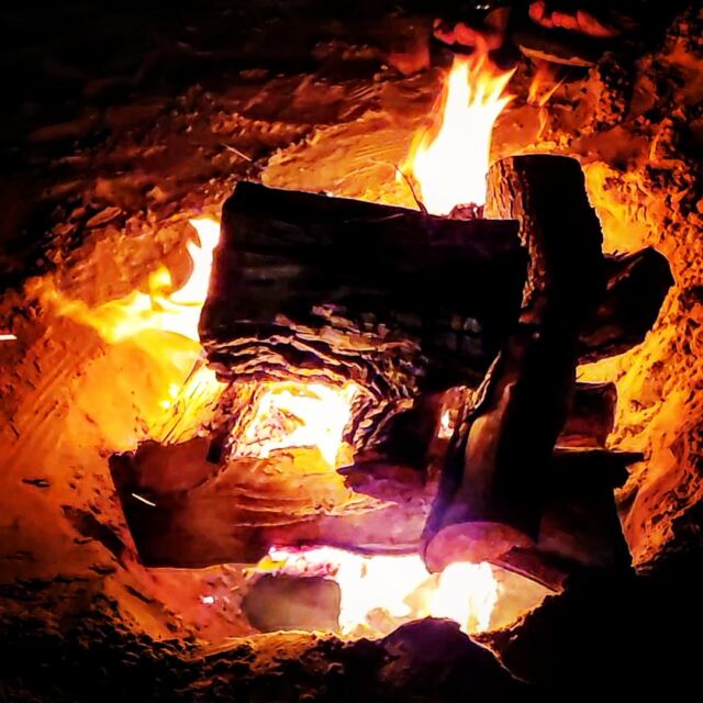 Beach bonfire