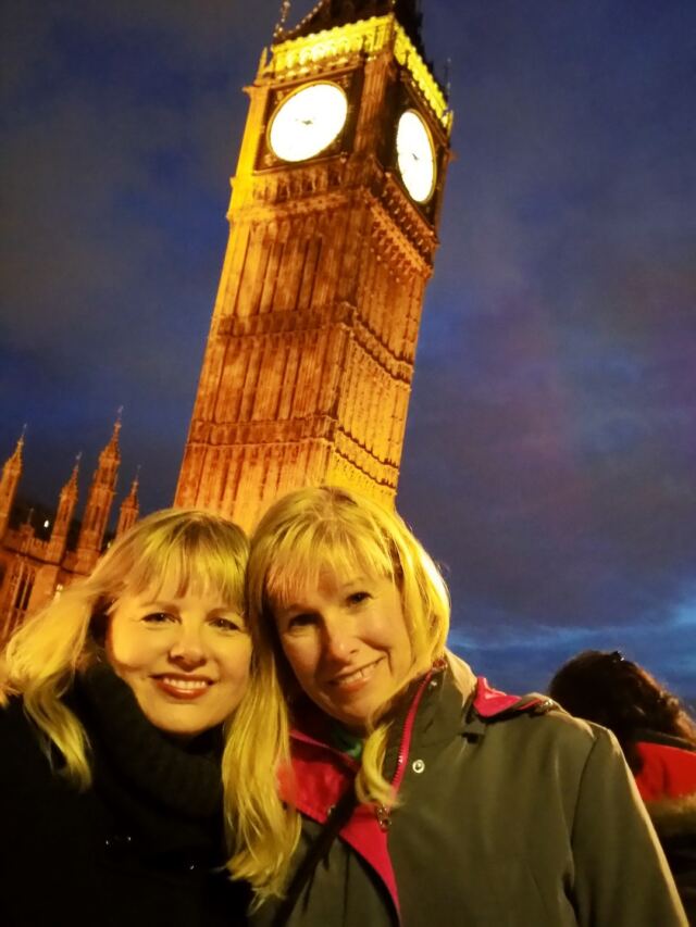 Kathy and LeAnn - Elizabeth Tower night shot