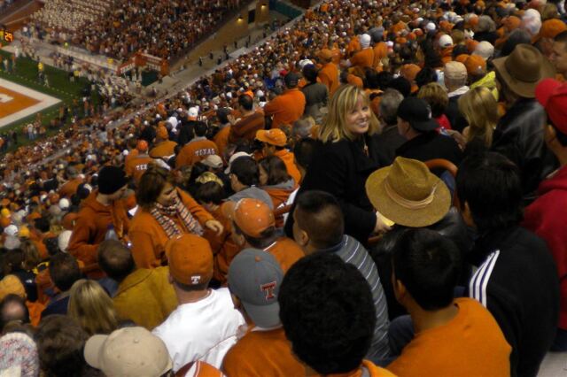 Kathy and Rhonda trek back up to our seats!