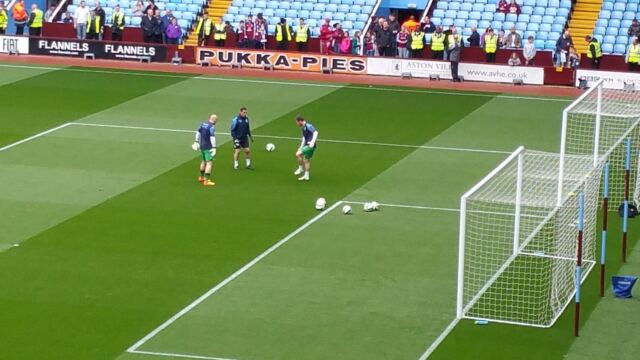 Villa keepers warming up