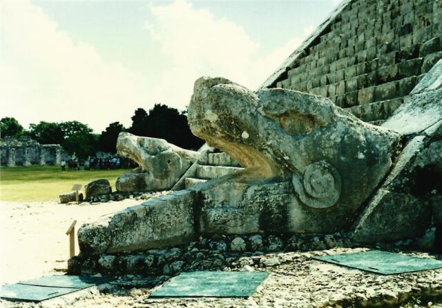 Kukulkan at the base of El Castillo