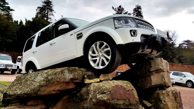 Range Rover on the rocks