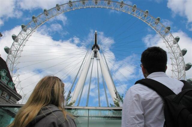 London Eye - Mel and Andrew looking up
