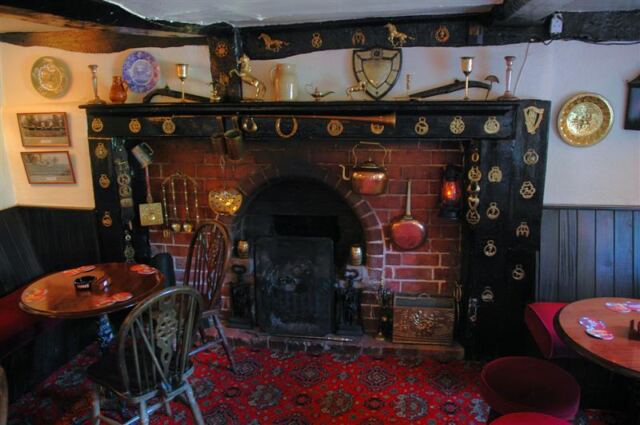 Fireplace at The Rose and Crown Pub