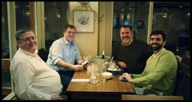 The boys at dinner