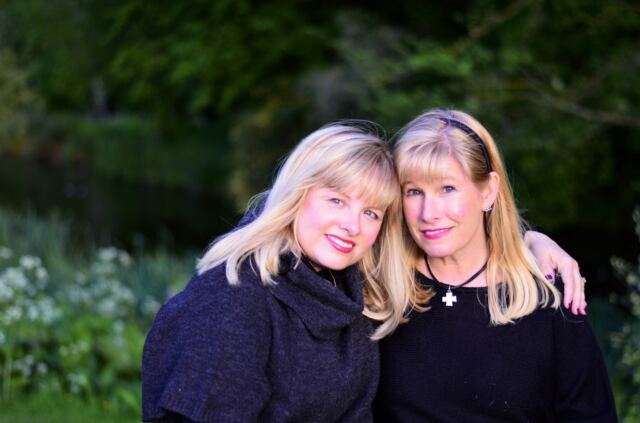 Kathy and LeAnn - Charingworth pond 1