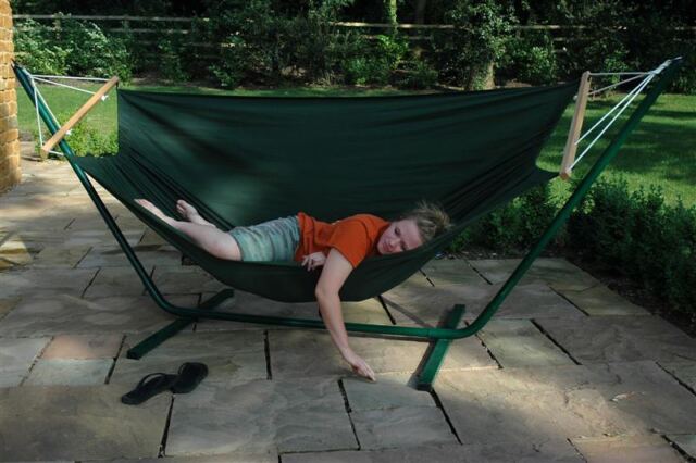 Melanie enjoys the hammock
