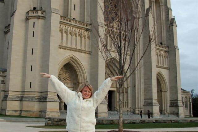 Mel at the National Cathedral