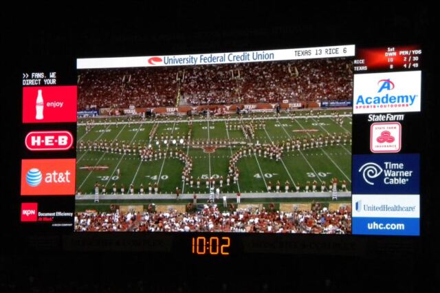 UT Band Bevo formation