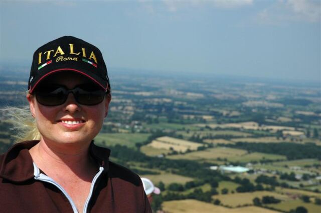 Kathy atop the Malvern Hills
