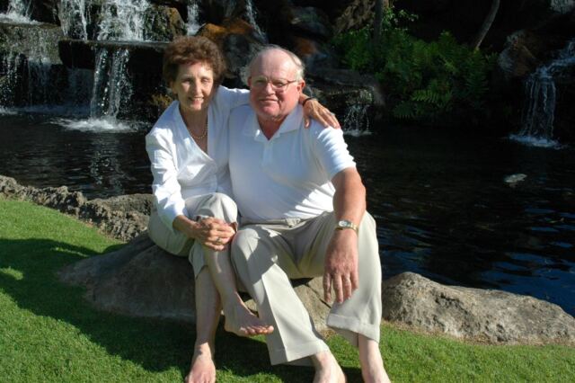 Paul and Geri (waterfall seated)