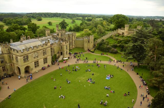 Warwick Castle - castle courtyard from Guy's Tower 1