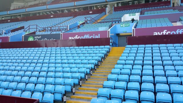 Looking up at our seats from the pitch