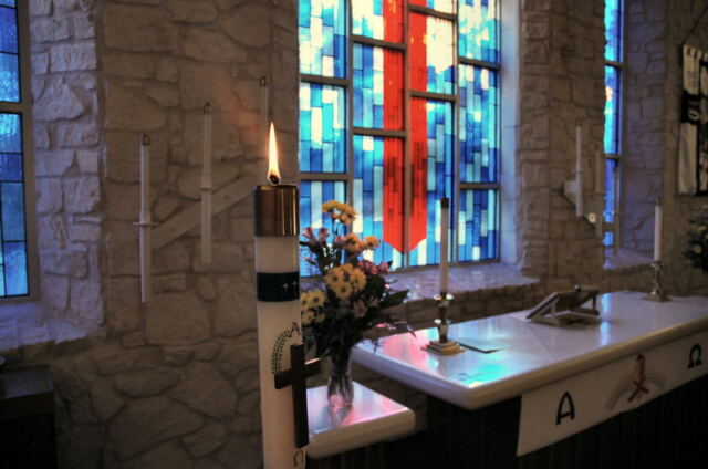 Candles and altar