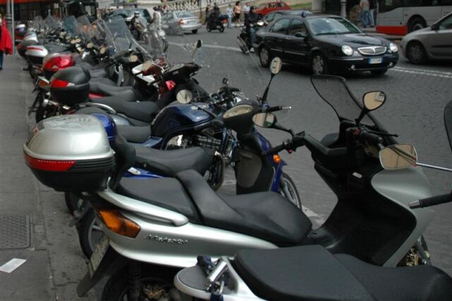 Row of scooters