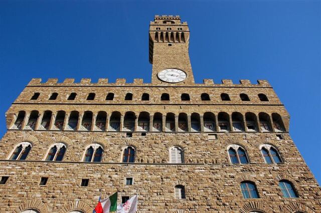 Looking up at Palazzo Vecchio