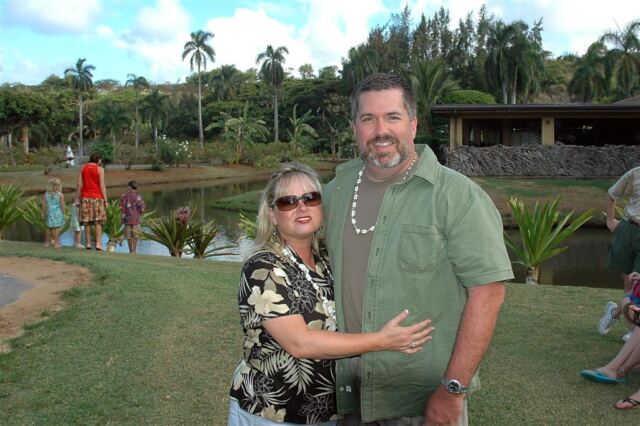 Kathy and Roger before the luau