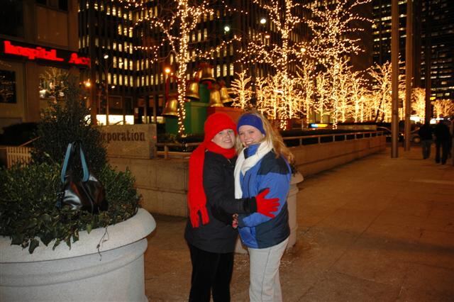 Kathy and Mel with lights