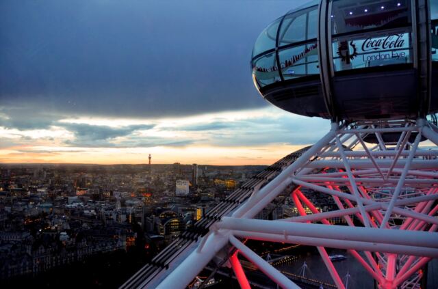London sunset from top of London Eye 1
